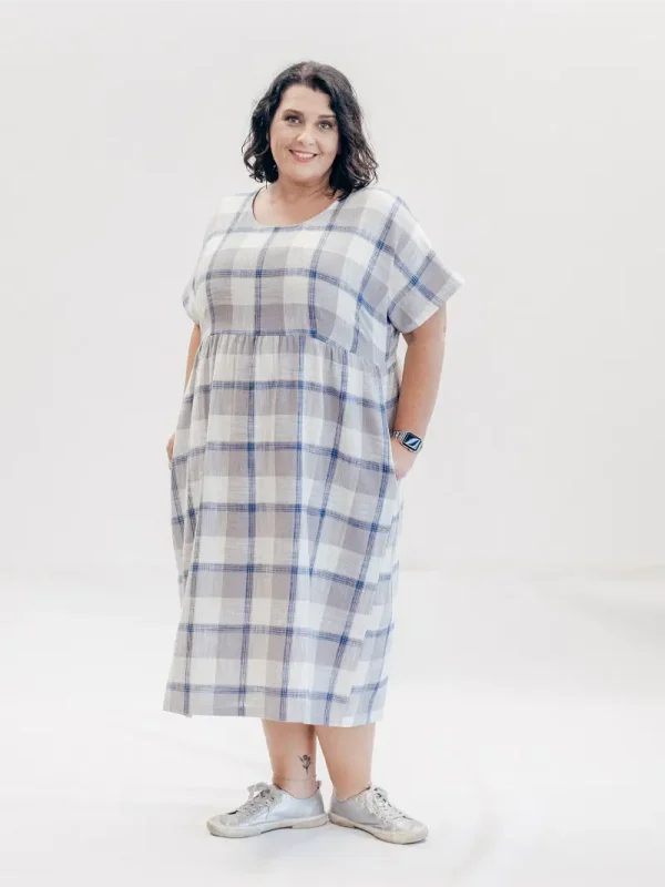 SFJ Josie Dress Gingham Grid Madras Check Size 20 Side