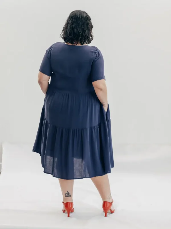 SFJ Lucy Midi Navy Back Size 20.