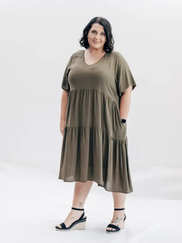 SFJ Lucy Midi Olive Front Size 20