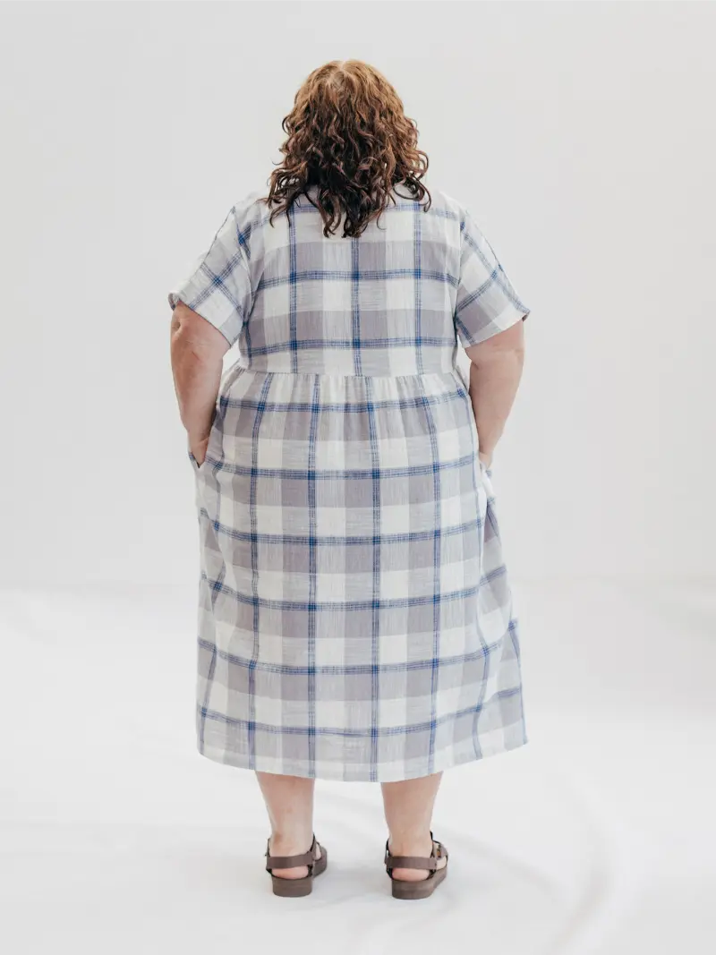 Josie Dress Gingham Grid Madras Check Size 22 Back