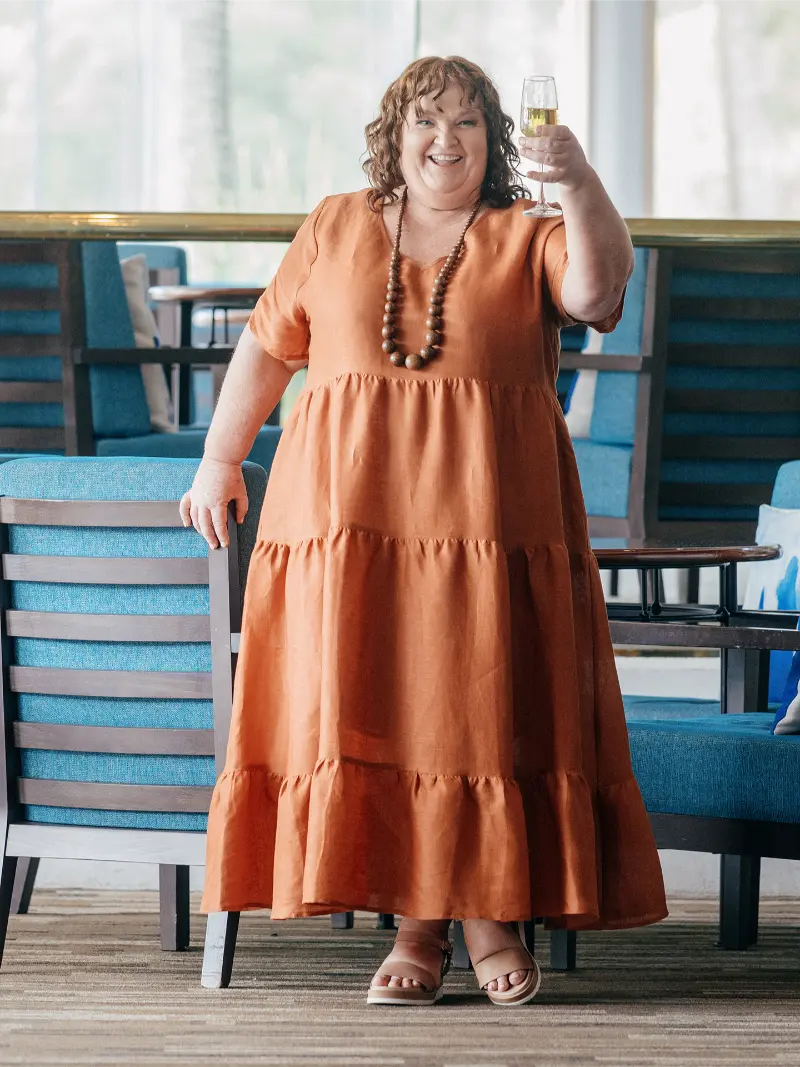 Lucy Maxi Dress Terracotta Size 22