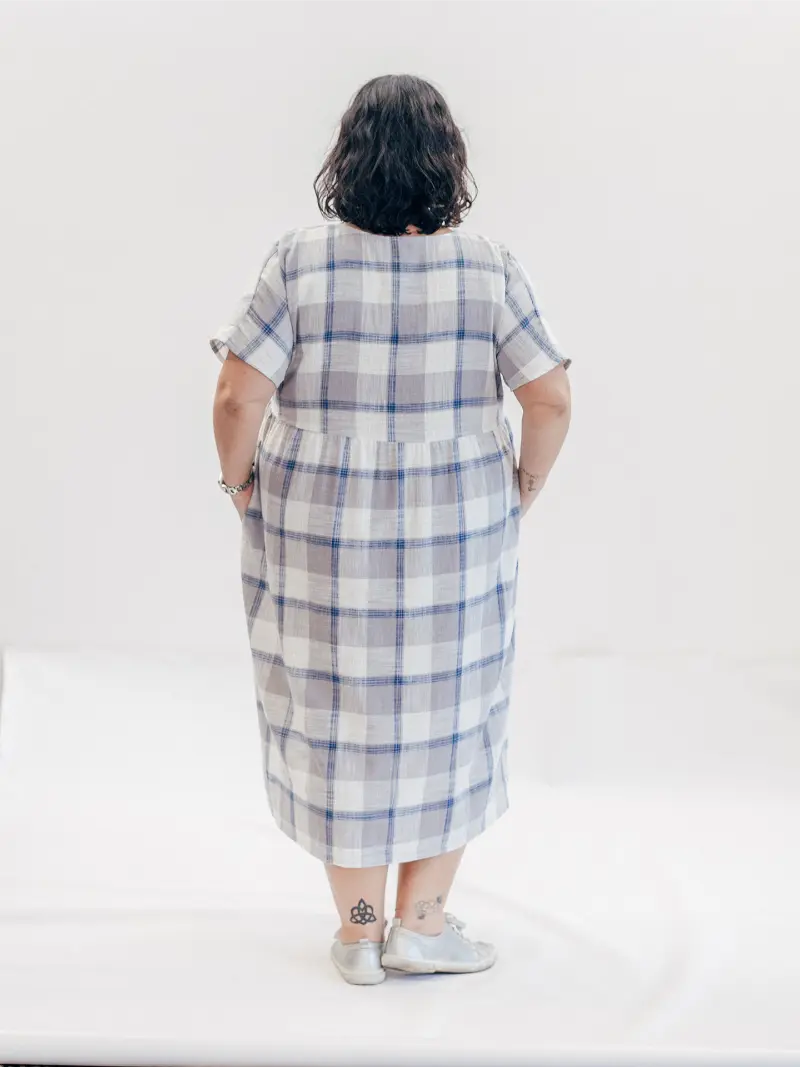 SFJ Josie Dress Gingham Grid Madras Check Size 20 Back