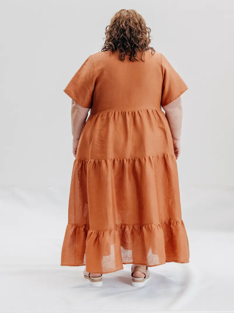 SFJ Lucy Maxi Dress Back Terracotta Size 22